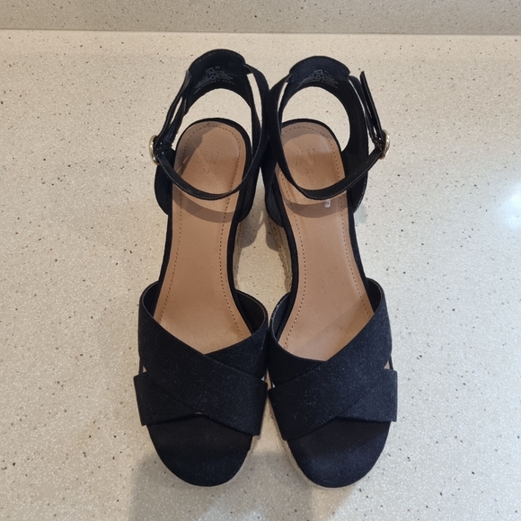 H&M Espadrilles Size 39 Black Strappy - Picture 3 of 7